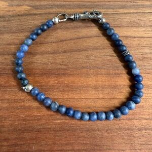 John Varvatos Blue Beaded Bracelet